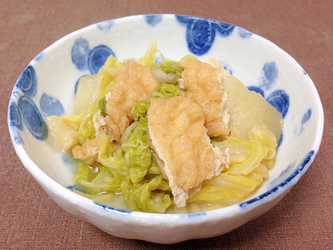 めんつゆで簡単☆白菜と油揚げの煮物